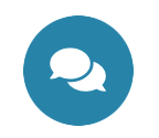Icon of two talk bubbles